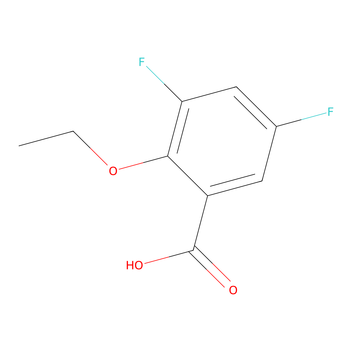 2-Ethoxy-3,5-difluorobenzoic acid molecular structure, CAS 1017779-70-2
