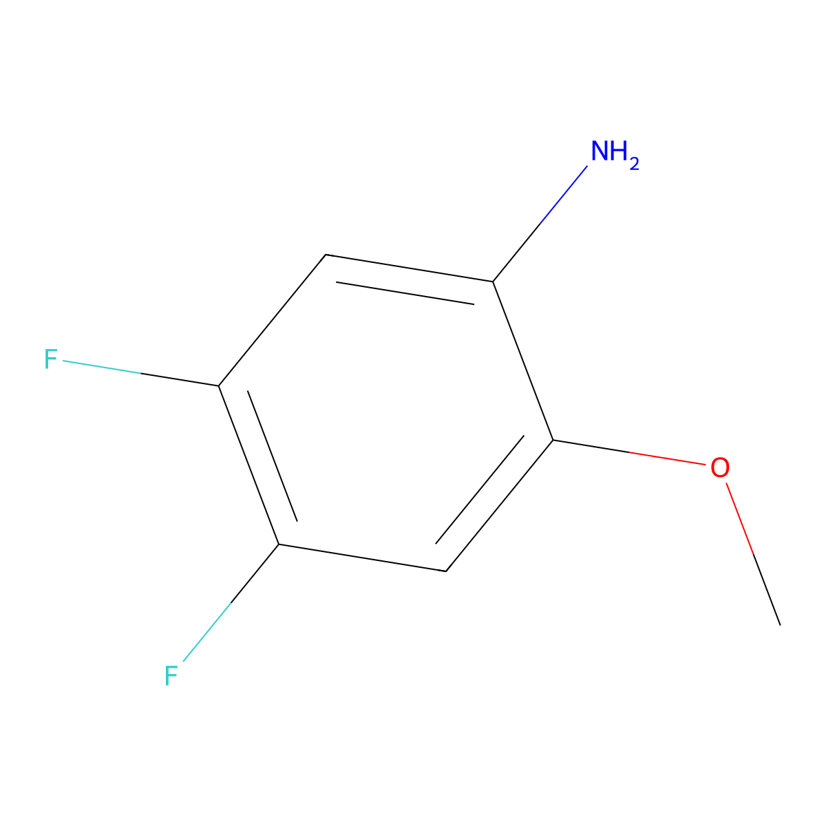 4,5-Difluoro-2-methoxyaniline molecular structure, CAS 1017779-71-3