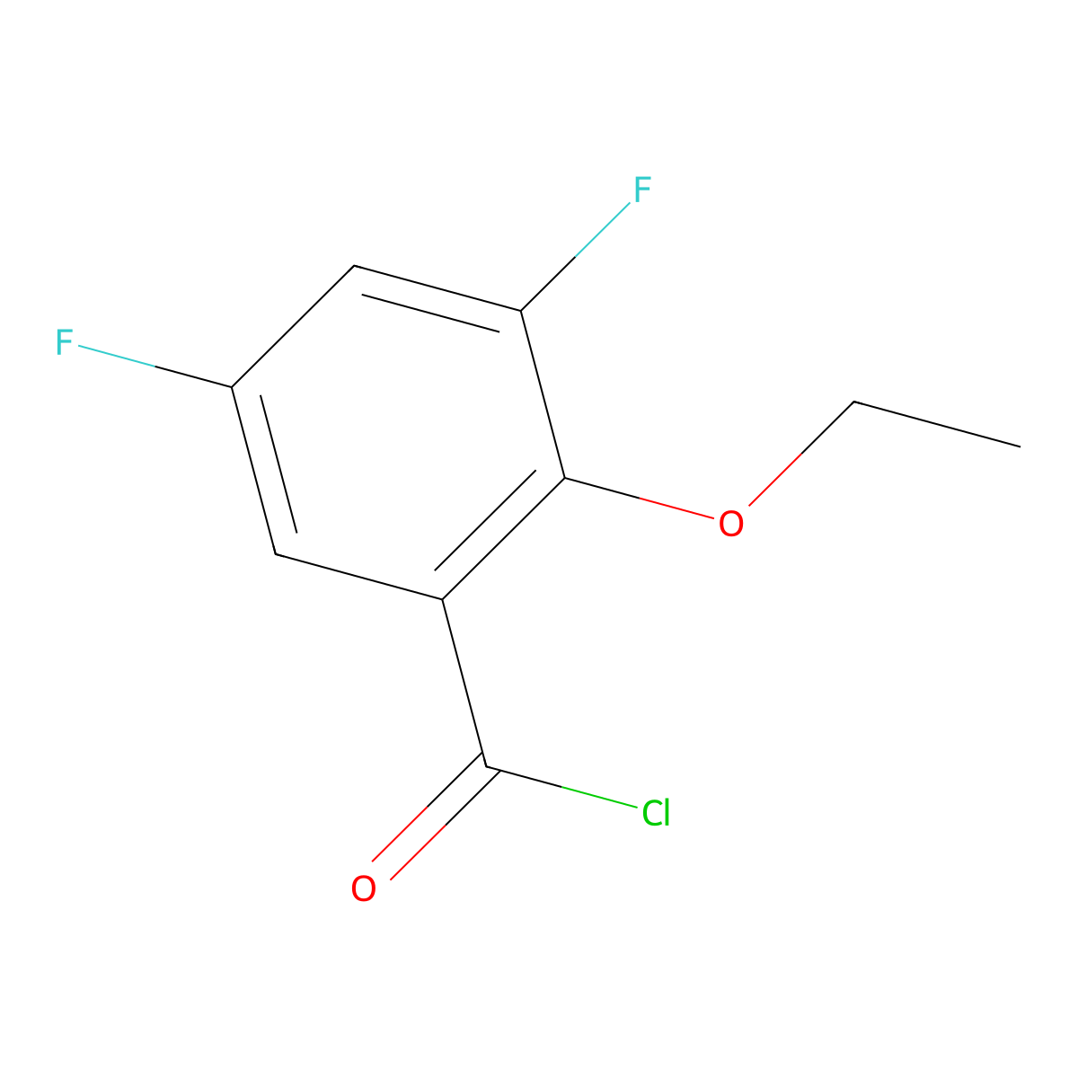 2-Ethoxy-3,5-difluorobenzoyl chloride molecular structure, CAS 1017779-72-4