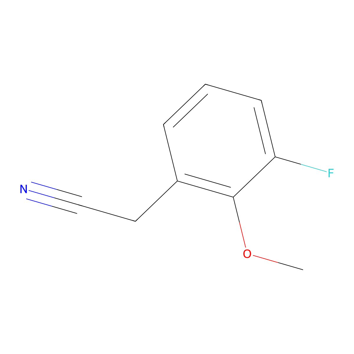 3-Fluoro-2-methoxyphenylacetonitrile molecular structure, CAS 1017779-73-5