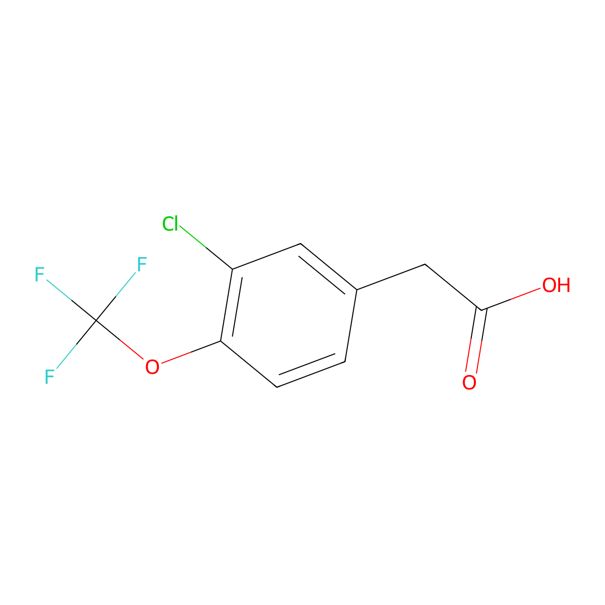 3-Chloro-4-(trifluoromethoxy)phenylacetic acid molecular structure, CAS 1017779-77-9