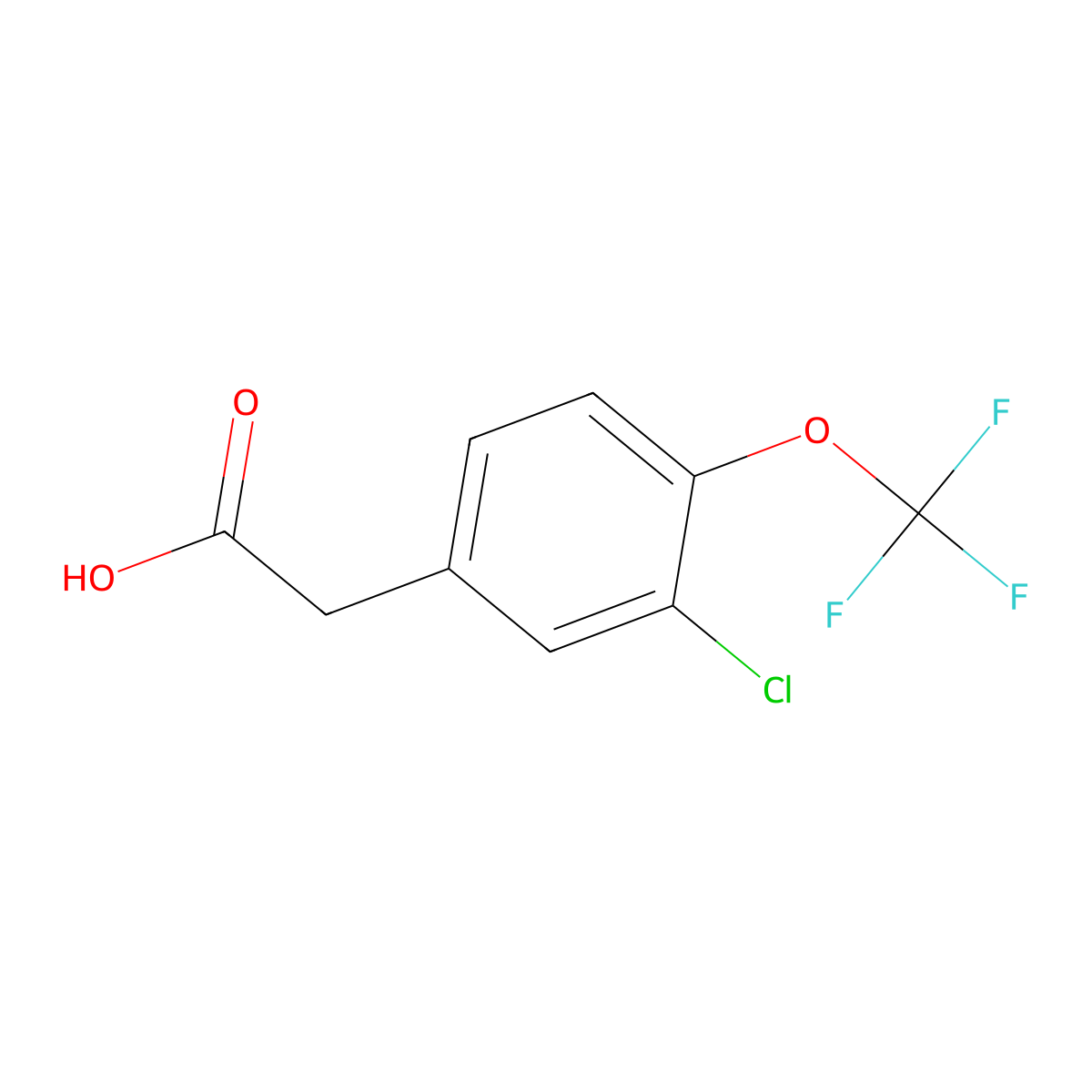 3-Chloro-4-(trifluoromethoxy)phenylacetic acid molecular structure, CAS 1017779-77-9
