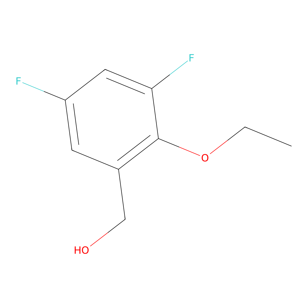 (2-Ethoxy-3,5-difluorophenyl)methanol molecular structure, CAS 1017779-81-5