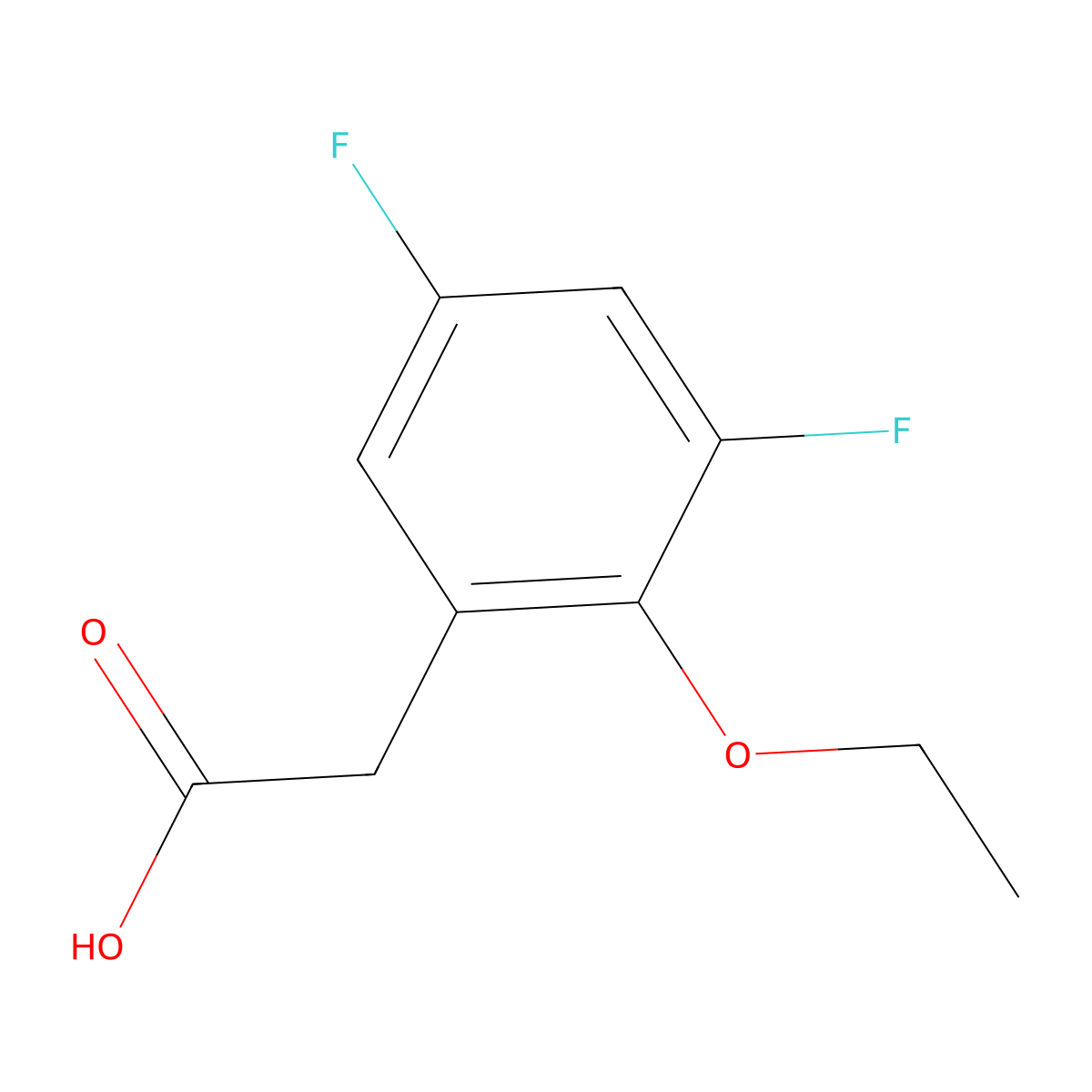 2-Ethoxy-3,5-difluorophenylacetic acid molecular structure, CAS 1017779-85-9