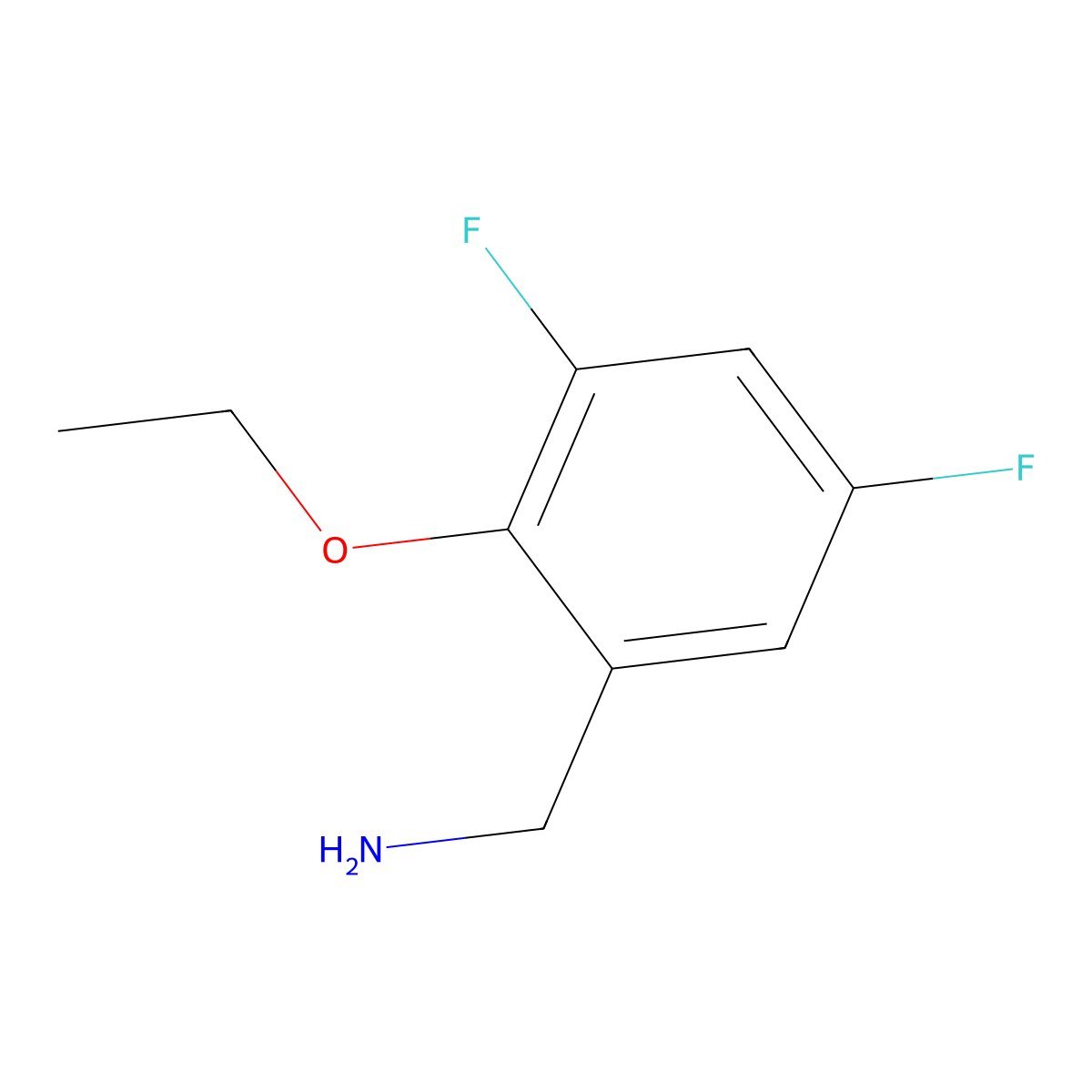 2-Ethoxy-3,5-difluorobenzylamine molecular structure, CAS 1017779-86-0