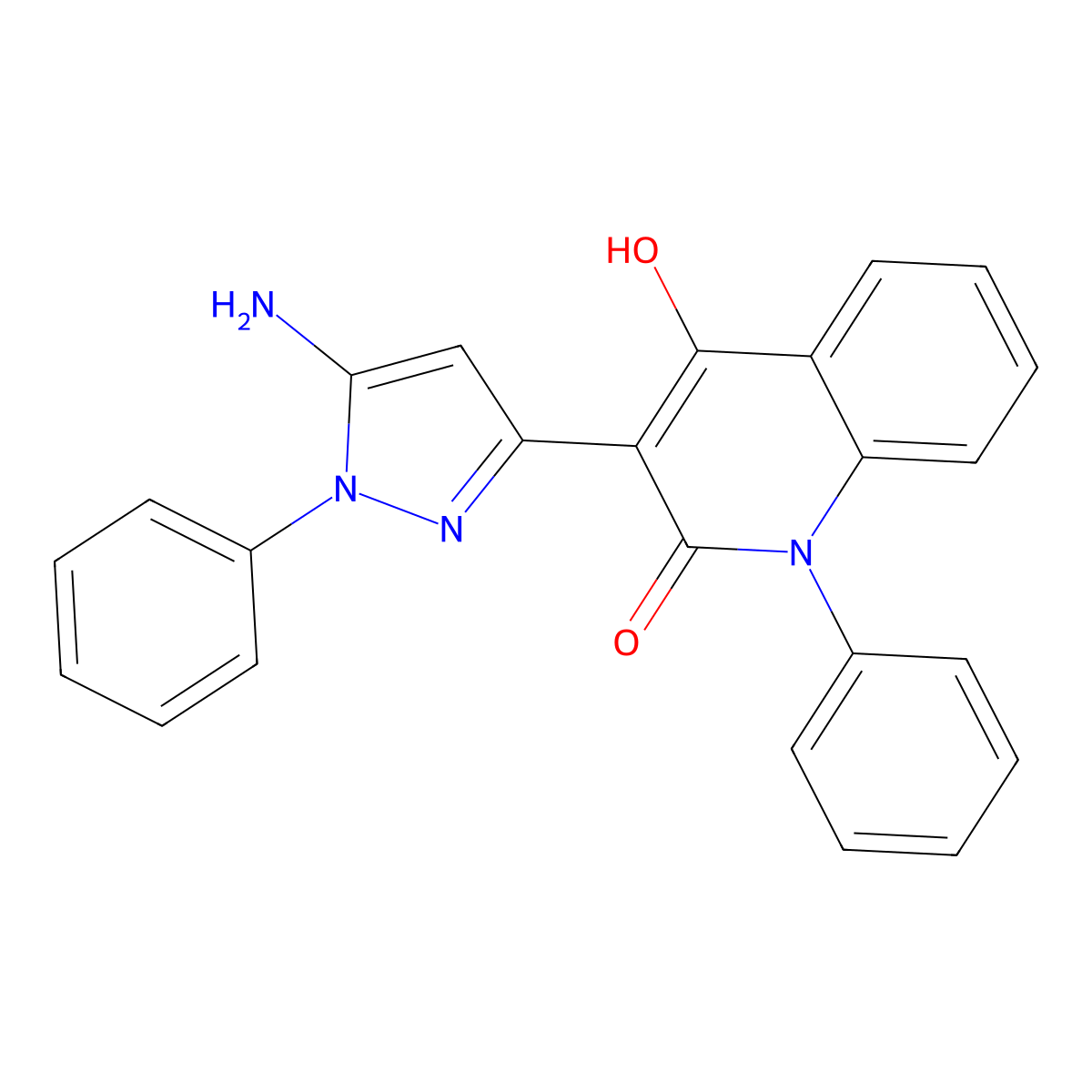 3-(5-Amino-1-phenylpyrazol-3-yl)-4-hydroxy-1-phenylhydroquinolin-2-one molecular structure, CAS 1017781-14-4
