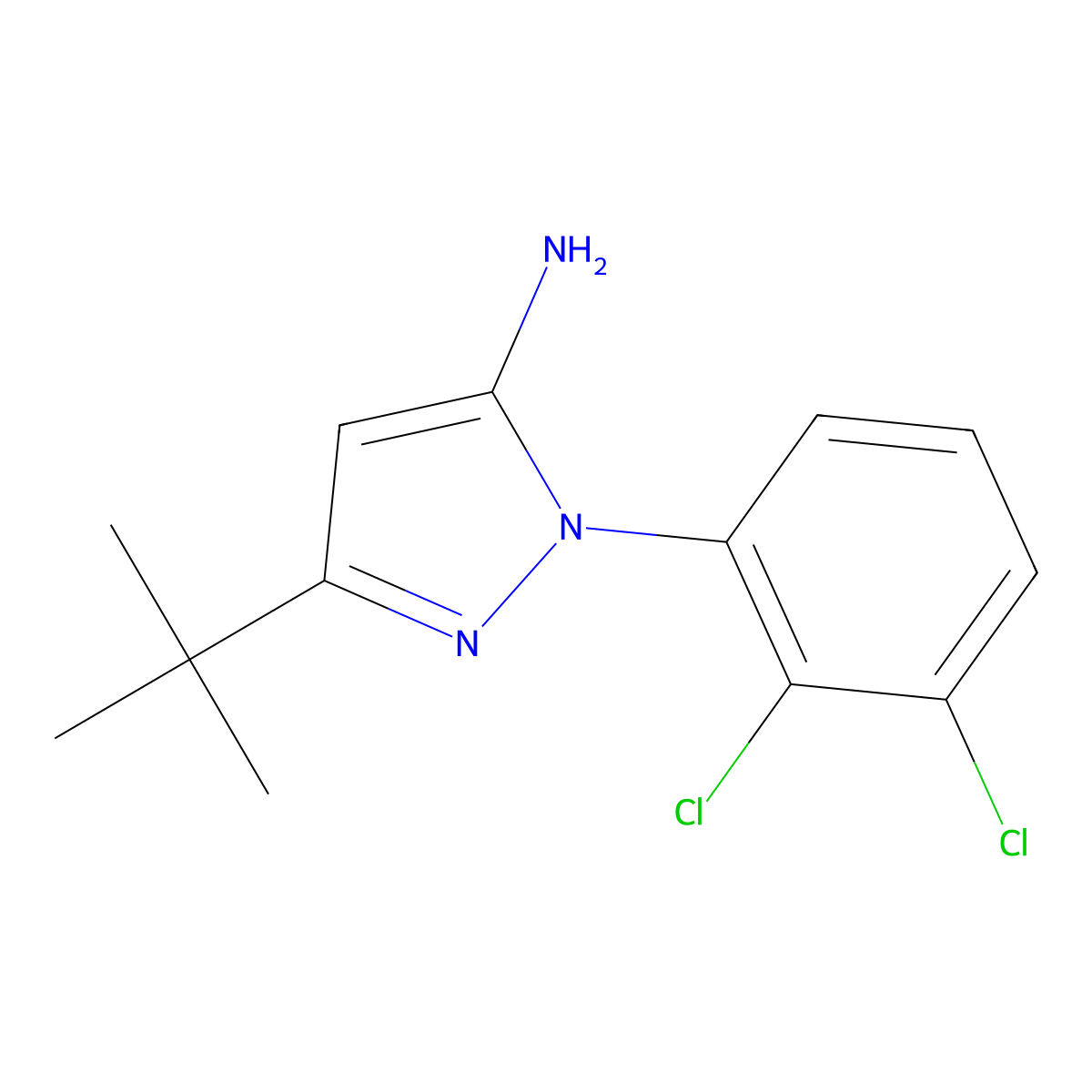 3-(tert-Butyl)-1-(2,3-dichlorophenyl)-1H-pyrazol-5-amine molecular structure, CAS 1017781-16-6