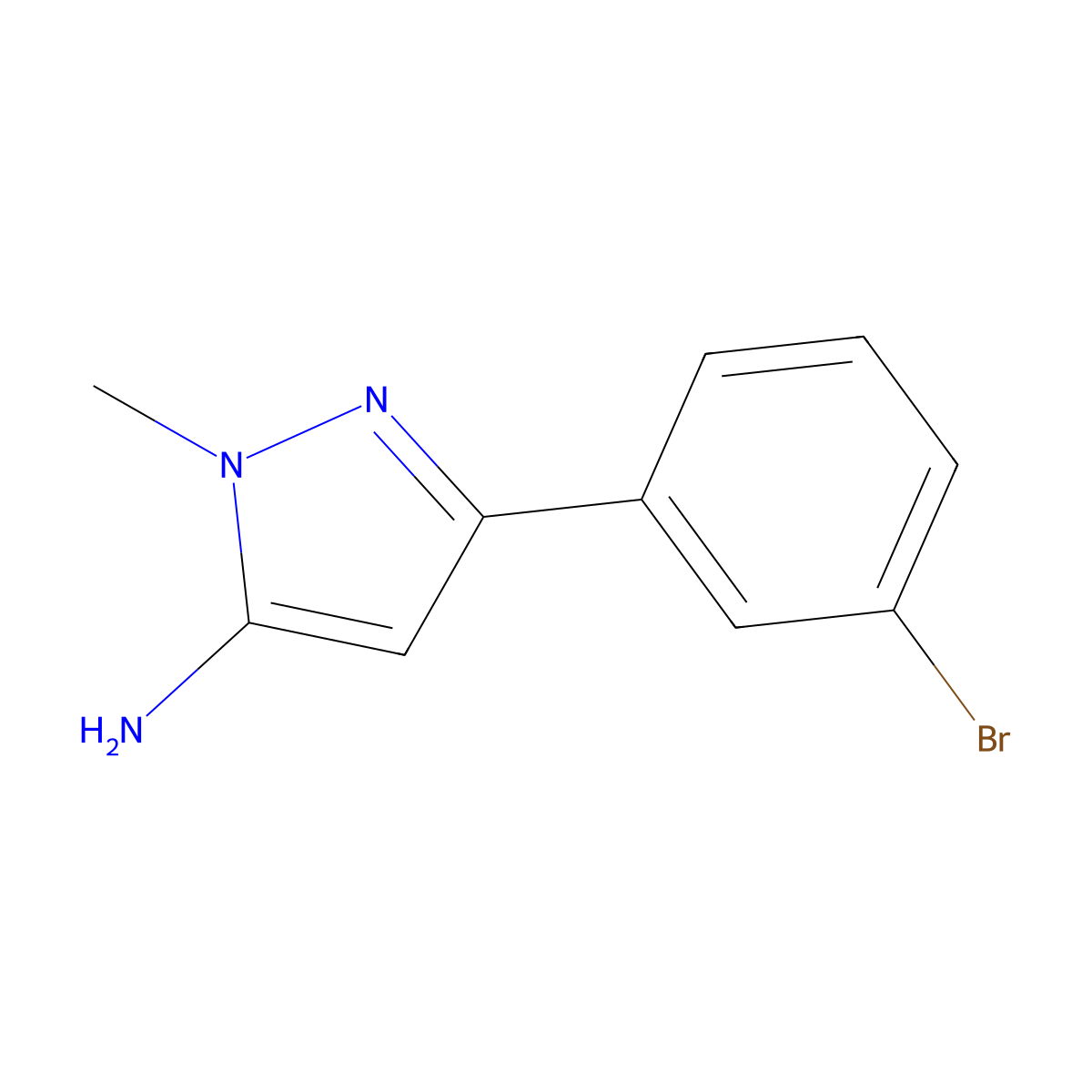 3-(3-Bromophenyl)-1-methyl-1H-pyrazol-5-amine molecular structure, CAS 1017781-27-9