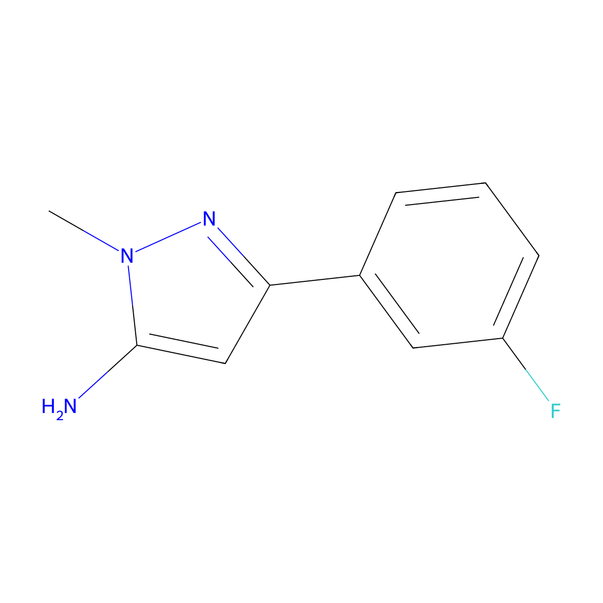 3-(3-Fluorophenyl)-1-methyl-1H-pyrazol-5-amine molecular structure, CAS 1017781-28-0