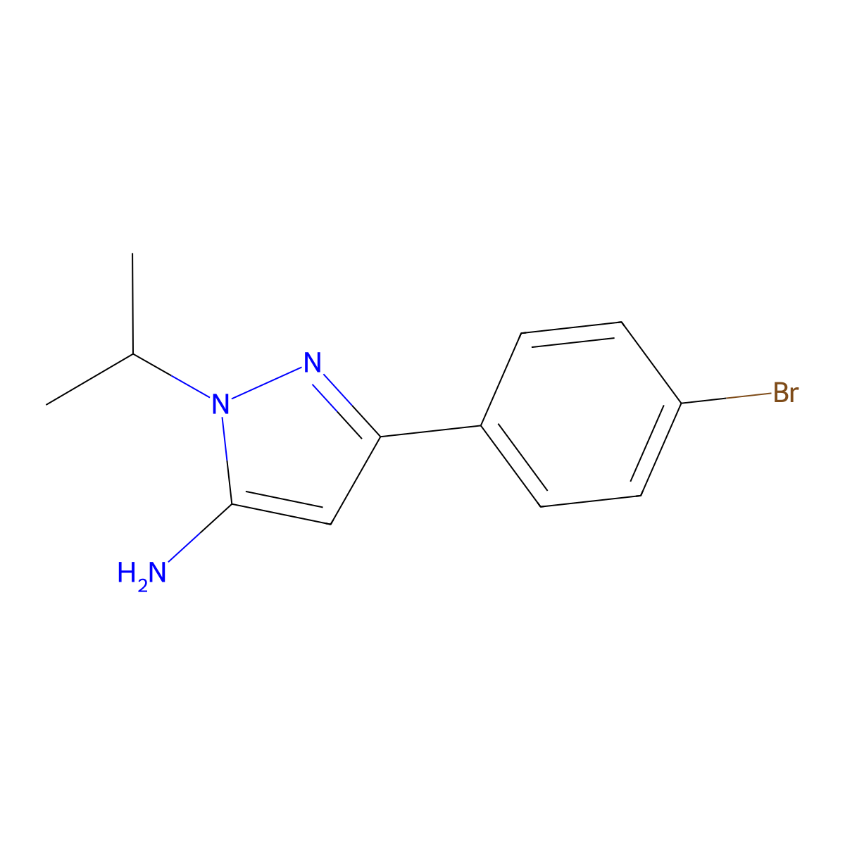 3-(4-Bromophenyl)-1-isopropyl-1H-pyrazol-5-amine molecular structure, CAS 1017781-30-4