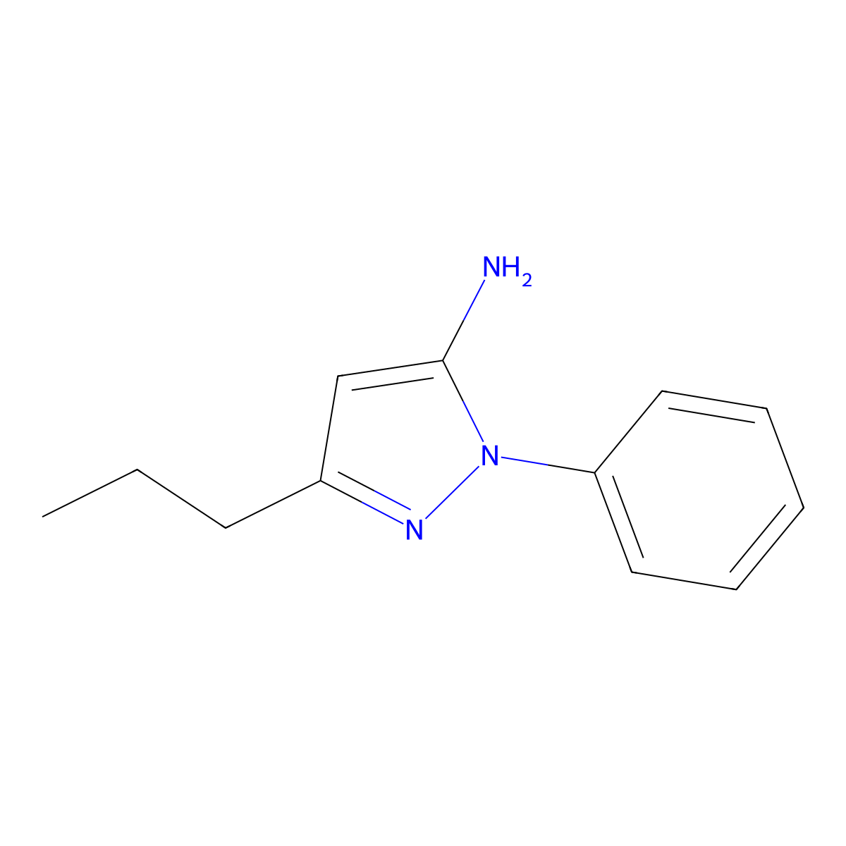 1-Phenyl-3-propyl-1H-pyrazol-5-amine molecular structure, CAS 1017781-36-0