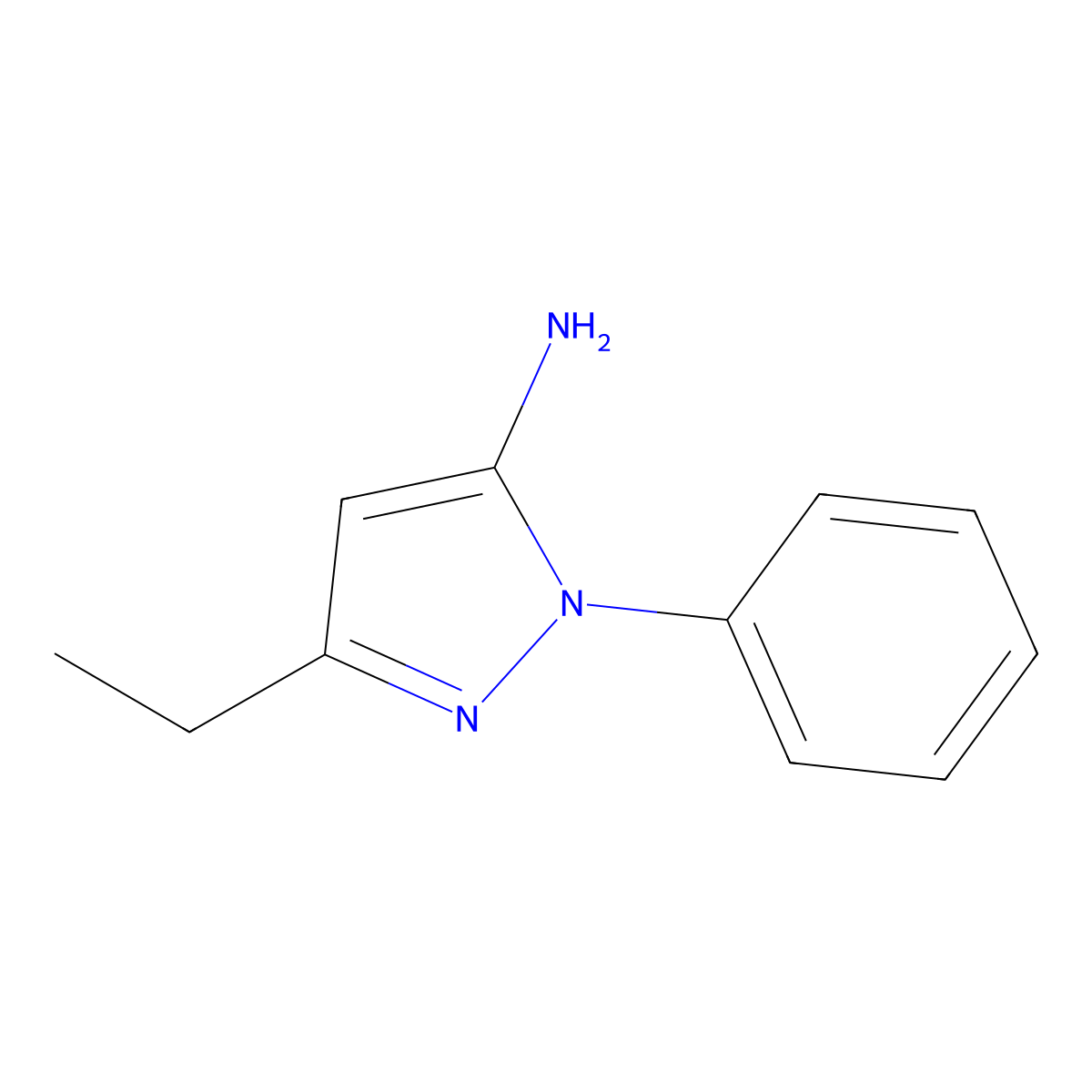 3-Ethyl-1-phenyl-1H-pyrazol-5-amine molecular structure, CAS 1017781-37-1