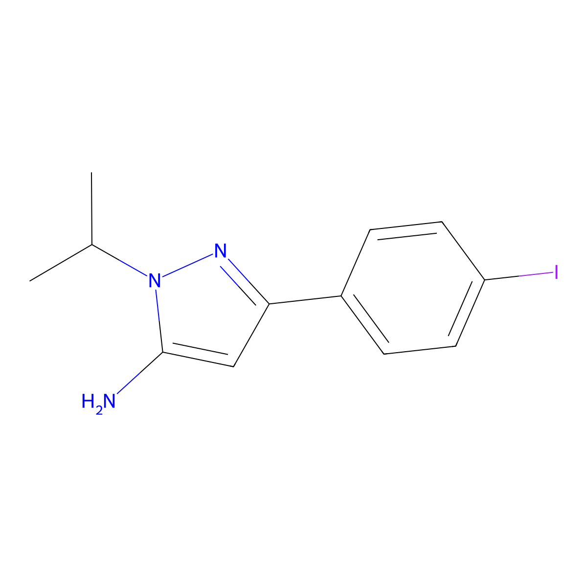 3-(4-Iodophenyl)-1-isopropyl-1H-pyrazol-5-amine molecular structure, CAS 1017781-38-2