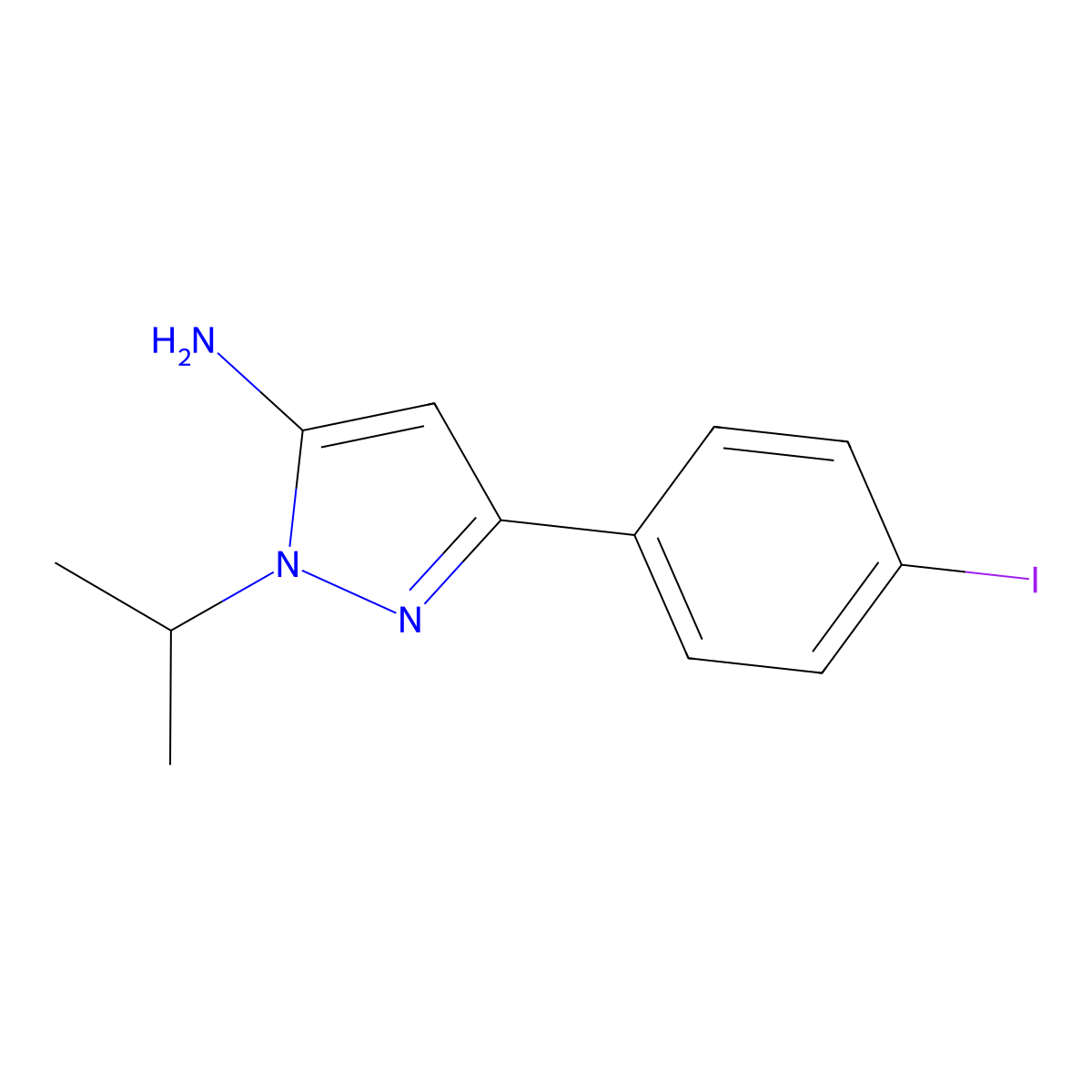 3-(4-Iodophenyl)-1-isopropyl-1H-pyrazol-5-amine molecular structure, CAS 1017781-38-2