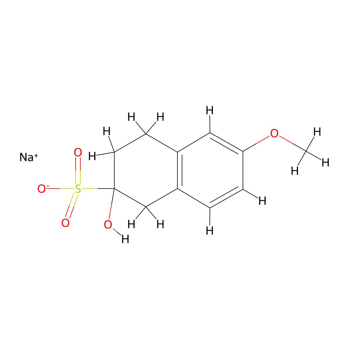 Sodium 2-Hydroxy-6-methoxy-1,2,3,4-tetrahydronaphthalene-2-sulfonate molecular structure, CAS 1017781-39-3