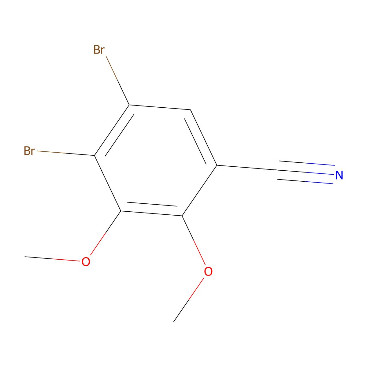 4,5-Dibromo-2,3-dimethoxybenzonitrile molecular structure, CAS 1017781-41-7