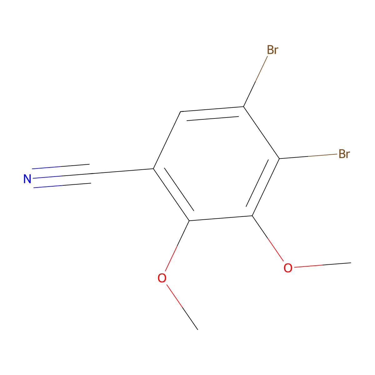 4,5-Dibromo-2,3-dimethoxybenzonitrile molecular structure, CAS 1017781-41-7