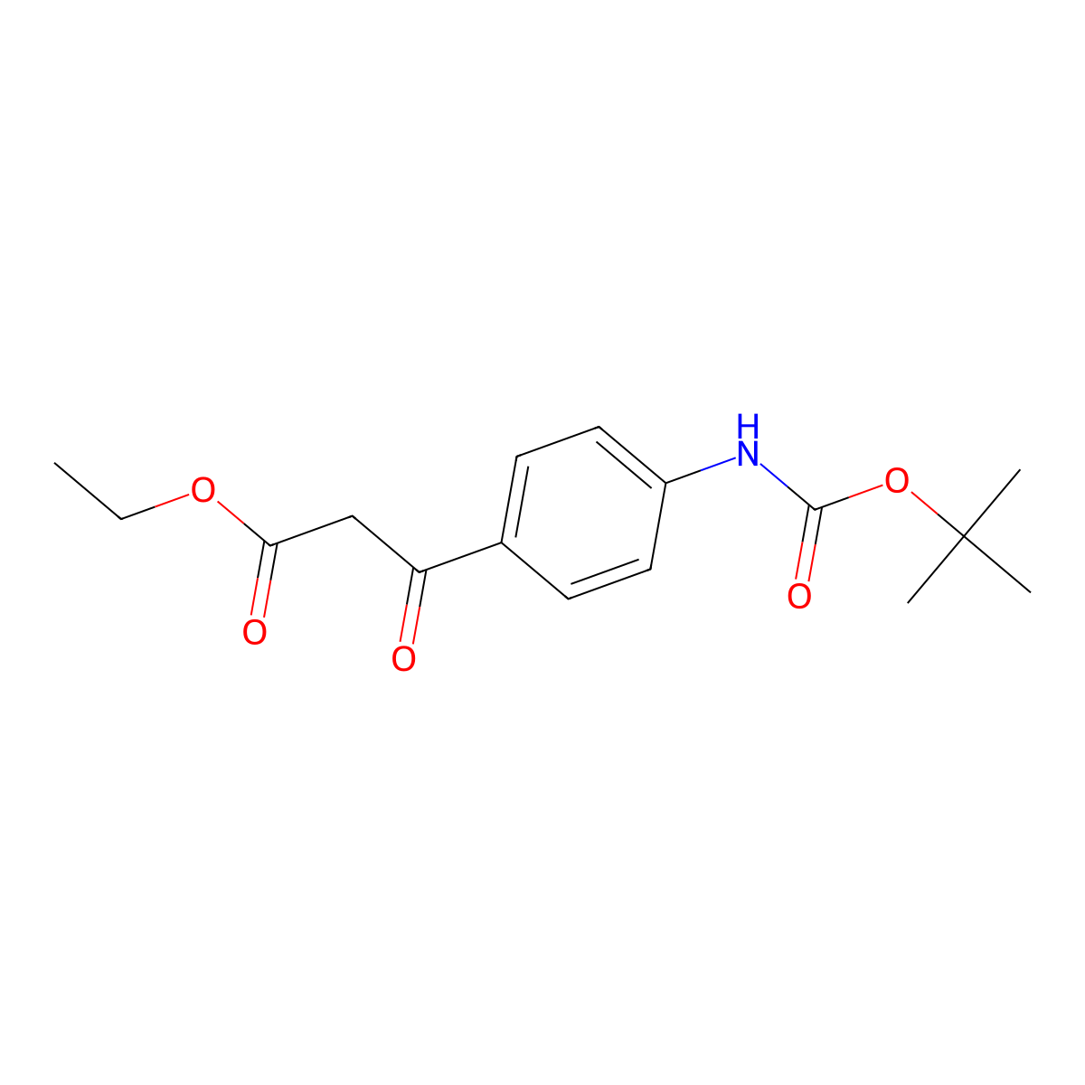 Ethyl 3-(4-((tert-butoxycarbonyl)amino)phenyl)-3-oxopropanoate molecular structure, CAS 1017781-45-1