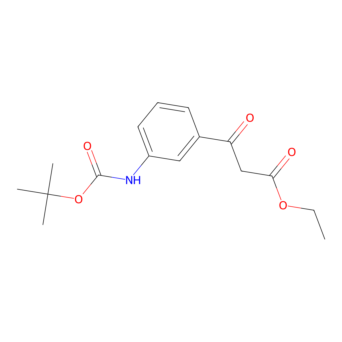 Ethyl 3-(3-((tert-butoxycarbonyl)amino)phenyl)-3-oxopropanoate molecular structure, CAS 1017781-47-3