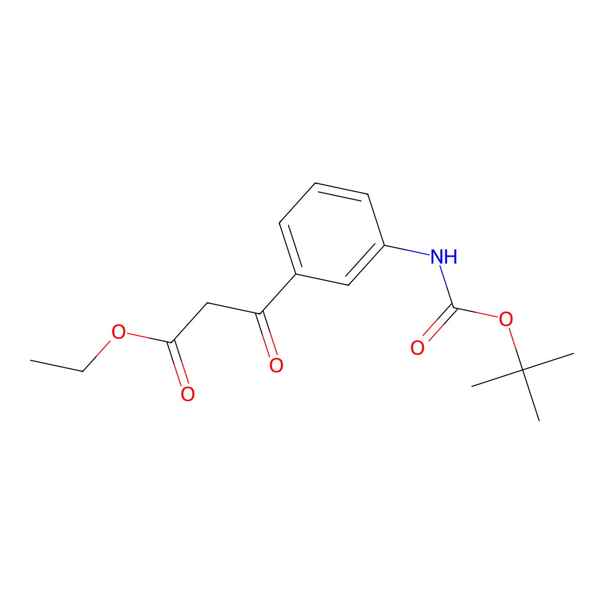 Ethyl 3-(3-((tert-butoxycarbonyl)amino)phenyl)-3-oxopropanoate molecular structure, CAS 1017781-47-3
