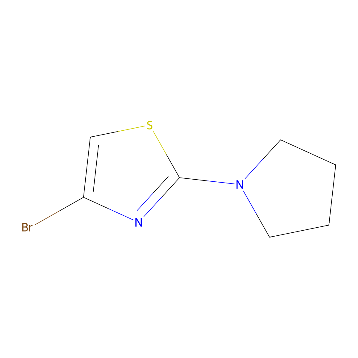 4-Bromo-2-(pyrrolidin-1-YL)-1,3-thiazole molecular structure, CAS 1017781-56-4