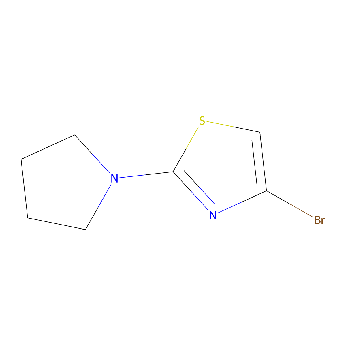 4-Bromo-2-(pyrrolidin-1-YL)-1,3-thiazole molecular structure, CAS 1017781-56-4