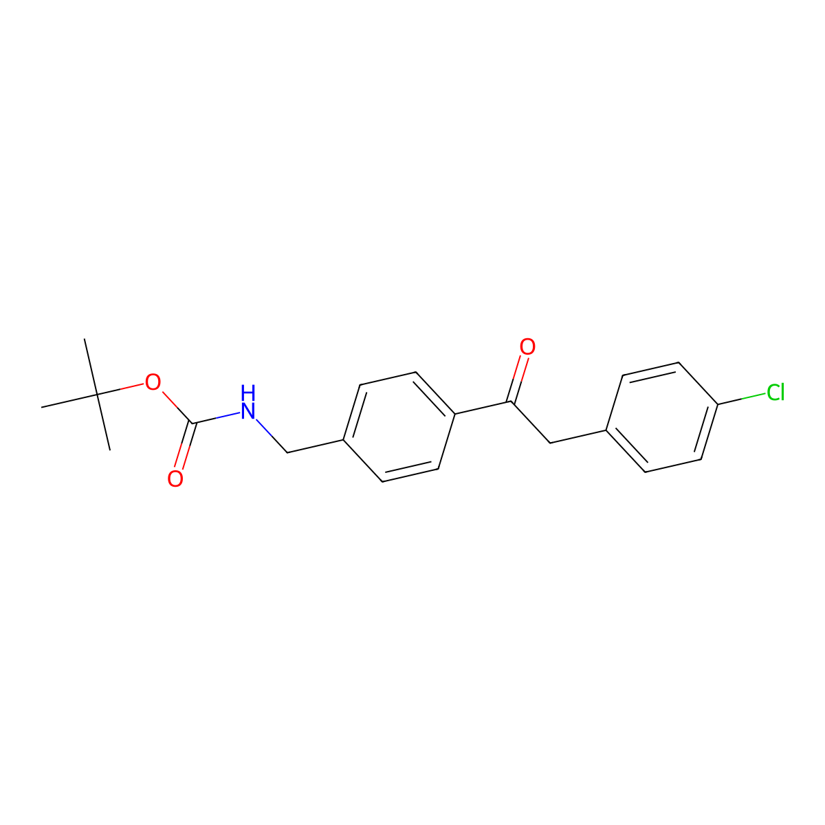 Tert-butyl 4-(2-(4-chlorophenyl)acetyl)benzylcarbamate molecular structure, CAS 1017781-59-7