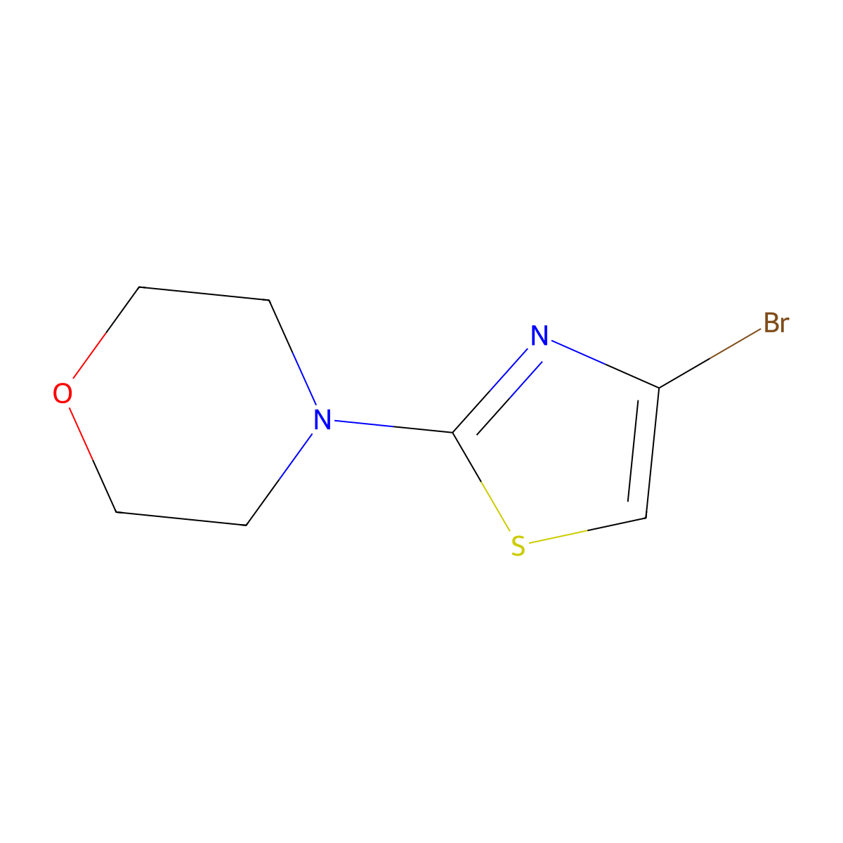 4-(4-Bromo-1,3-thiazol-2-yl)morpholine molecular structure, CAS 1017781-60-0