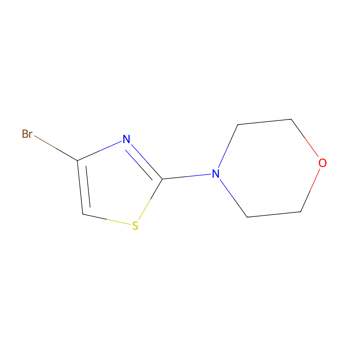 4-(4-Bromo-1,3-thiazol-2-yl)morpholine molecular structure, CAS 1017781-60-0