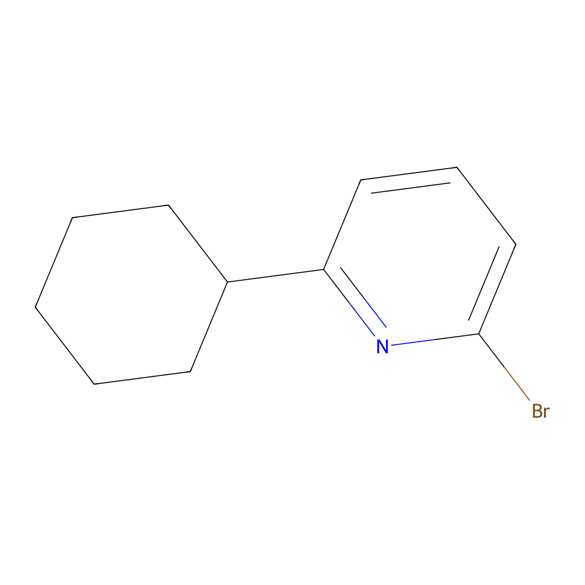 2-Bromo-6-cyclohexylpyridine molecular structure, CAS 1017781-62-2