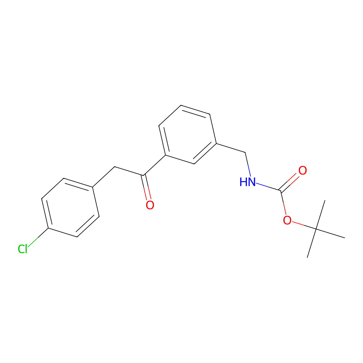 tert-Butyl 3-(2-(4-chlorophenyl)acetyl)benzylcarbamate molecular structure, CAS 1017781-63-3