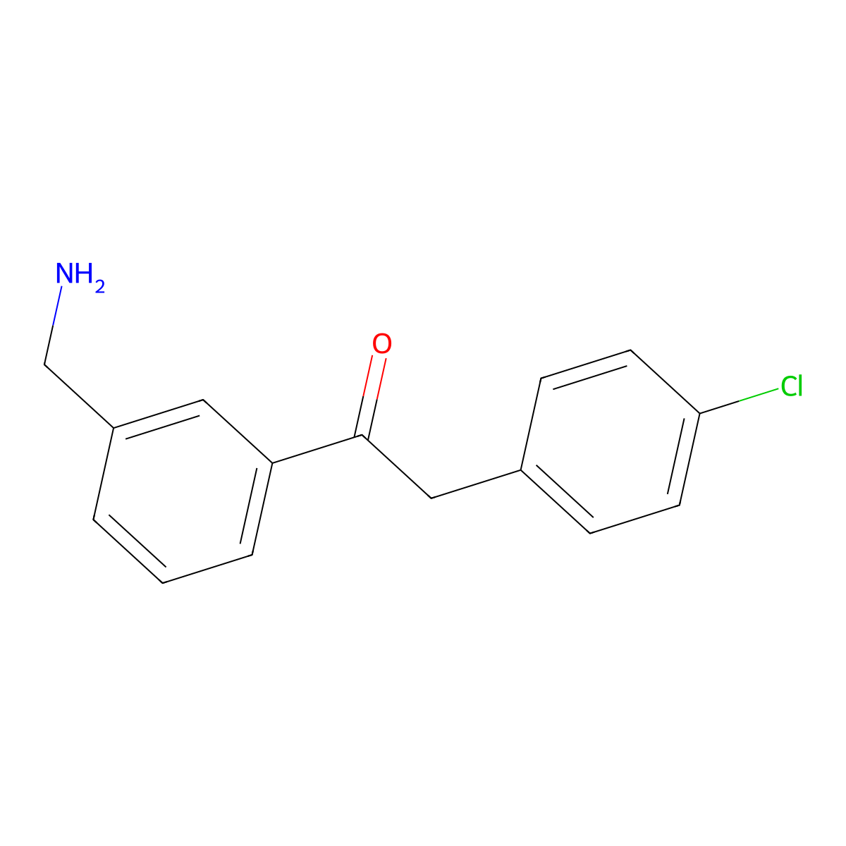 1-(3-(Aminomethyl)phenyl)-2-(4-chlorophenyl)ethanone molecular structure, CAS 1017781-65-5