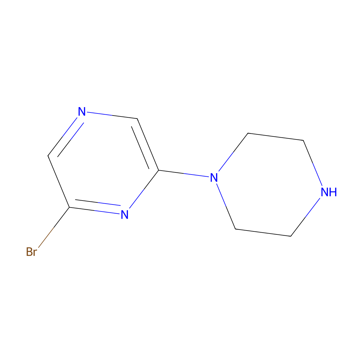 2-Bromo-6-(piperazin-1-YL)pyrazine molecular structure, CAS 1017781-78-0
