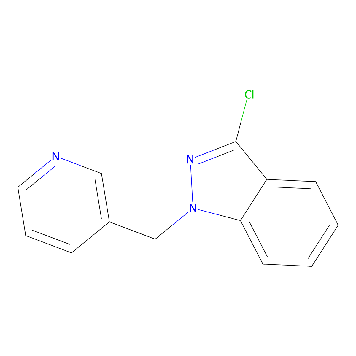 3-Chloro-1-(pyridin-3-ylmethyl)-1H-indazole molecular structure, CAS 1017781-90-6