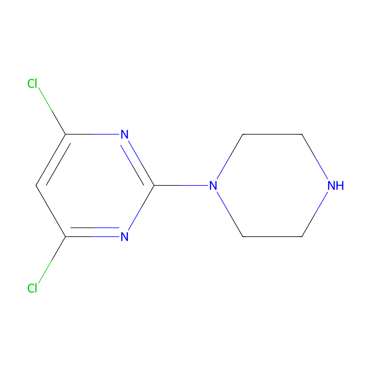 4,6-Dichloro-2-(piperazin-1-YL)pyrimidine molecular structure, CAS 1017781-91-7