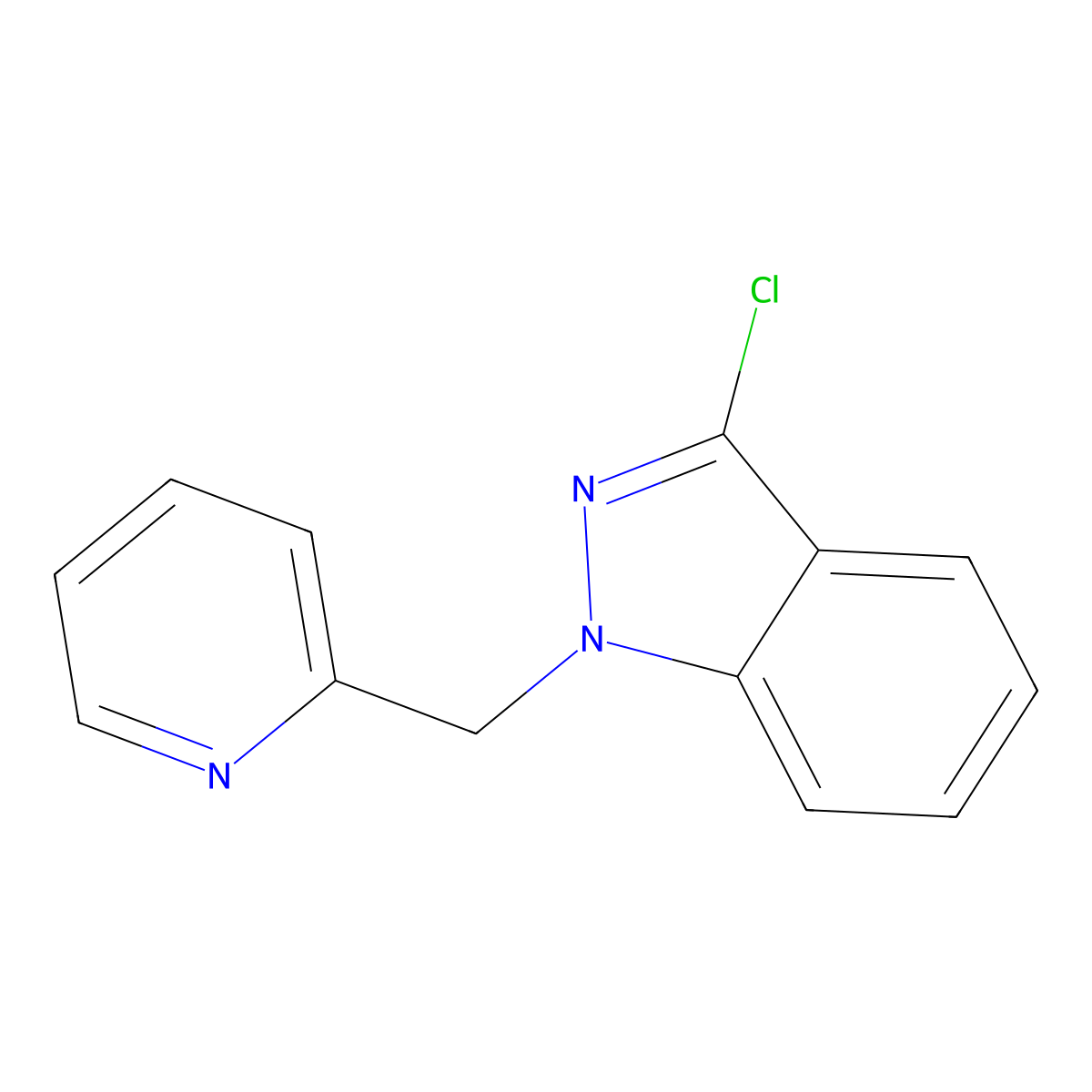 3-Chloro-1-(pyridin-2-ylmethyl)-1H-indazole molecular structure, CAS 1017781-92-8