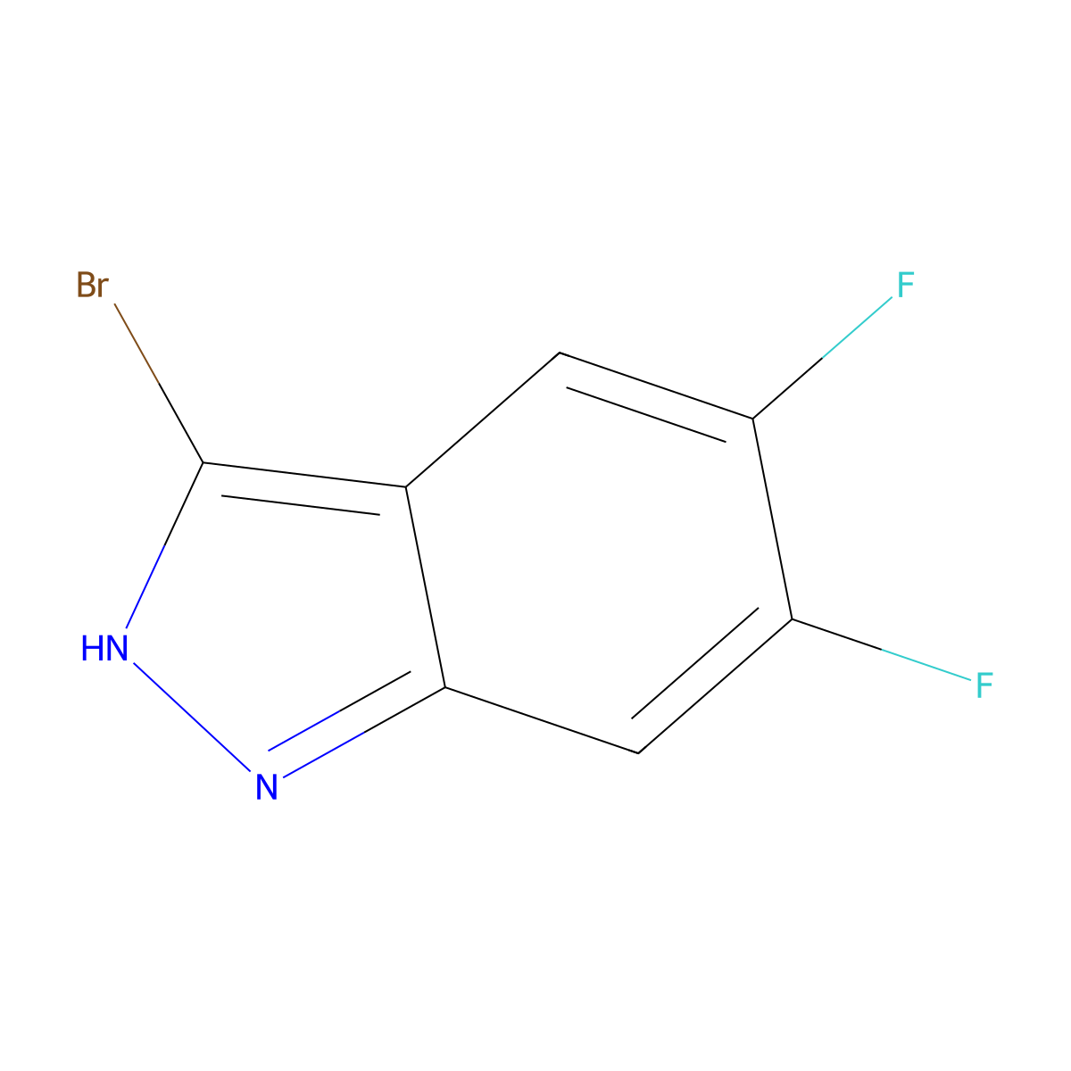 3-Bromo-5,6-difluoro-1H-indazole molecular structure, CAS 1017781-94-0