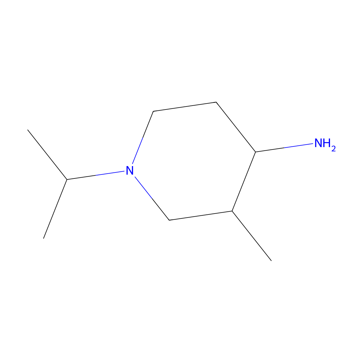 1-Isopropyl-3-methylpiperidin-4-amine molecular structure, CAS 1017782-05-6