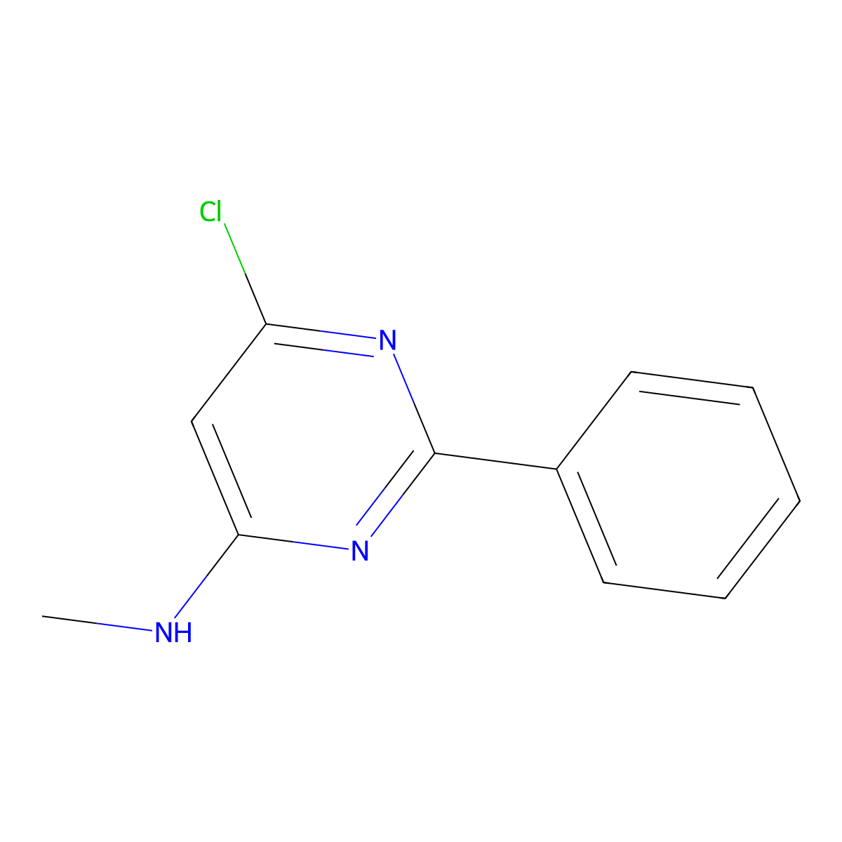 6-chloro-N-methyl-2-phenylpyrimidin-4-amine molecular structure, CAS 1017782-49-8