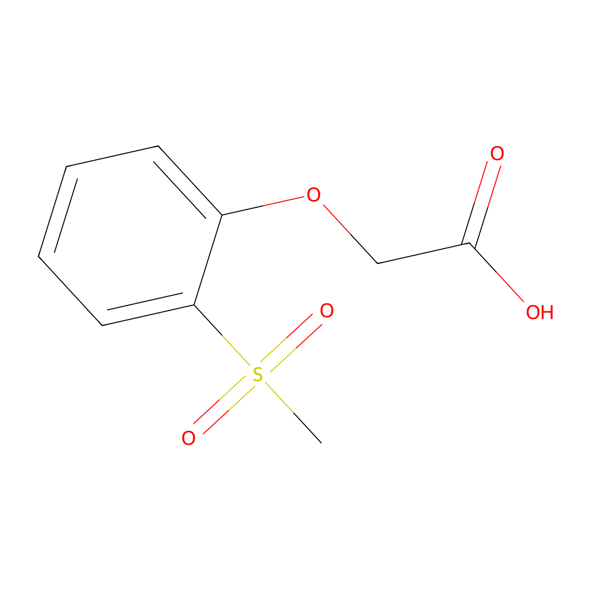 2-[2-(Methylsulfonyl)phenoxy]acetic acid molecular structure, CAS 1017782-54-5