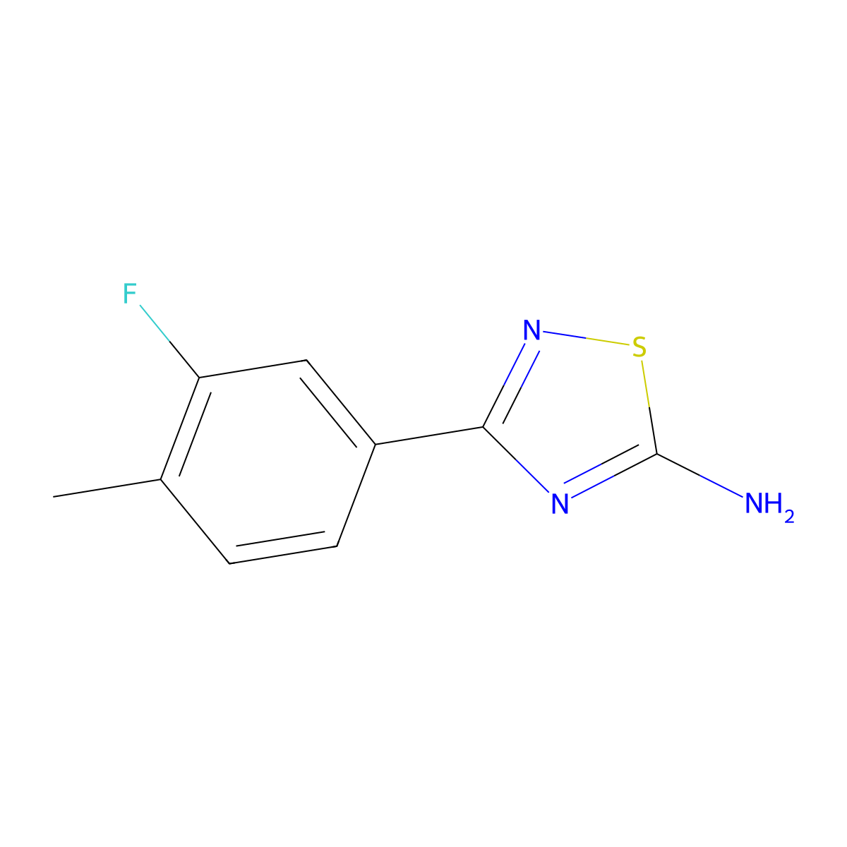 3-(3-Fluoro-4-methylphenyl)-1,2,4-thiadiazol-5-amine molecular structure, CAS 1017782-58-9