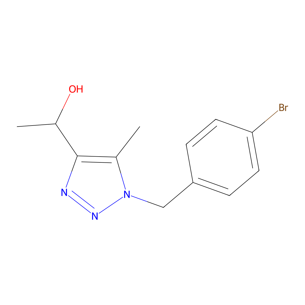 1-[1-(4-Bromobenzyl)-5-methyl-1H-1,2,3-triazol-4-yl]-1-ethanol molecular structure, CAS 1017782-60-3