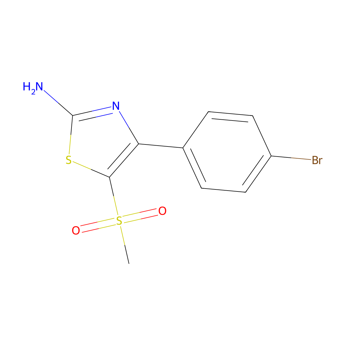 4-(4-Bromophenyl)-5-(methylsulfonyl)-1,3-thiazol-2-amine molecular structure, CAS 1017782-62-5