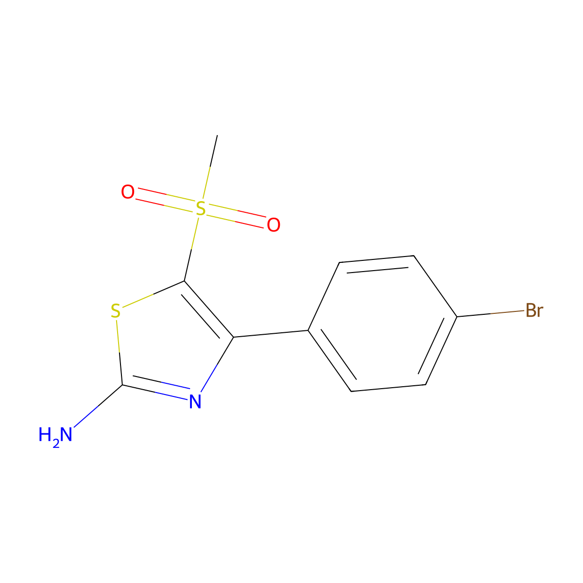 4-(4-Bromophenyl)-5-(methylsulfonyl)-1,3-thiazol-2-amine molecular structure, CAS 1017782-62-5