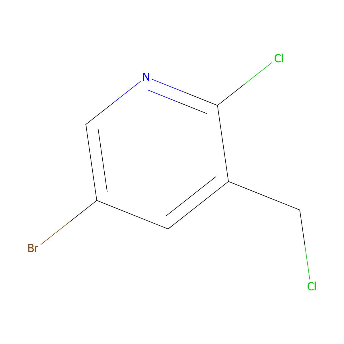 5-Bromo-2-chloro-3-(chloromethyl)pyridine molecular structure, CAS 1017782-64-7