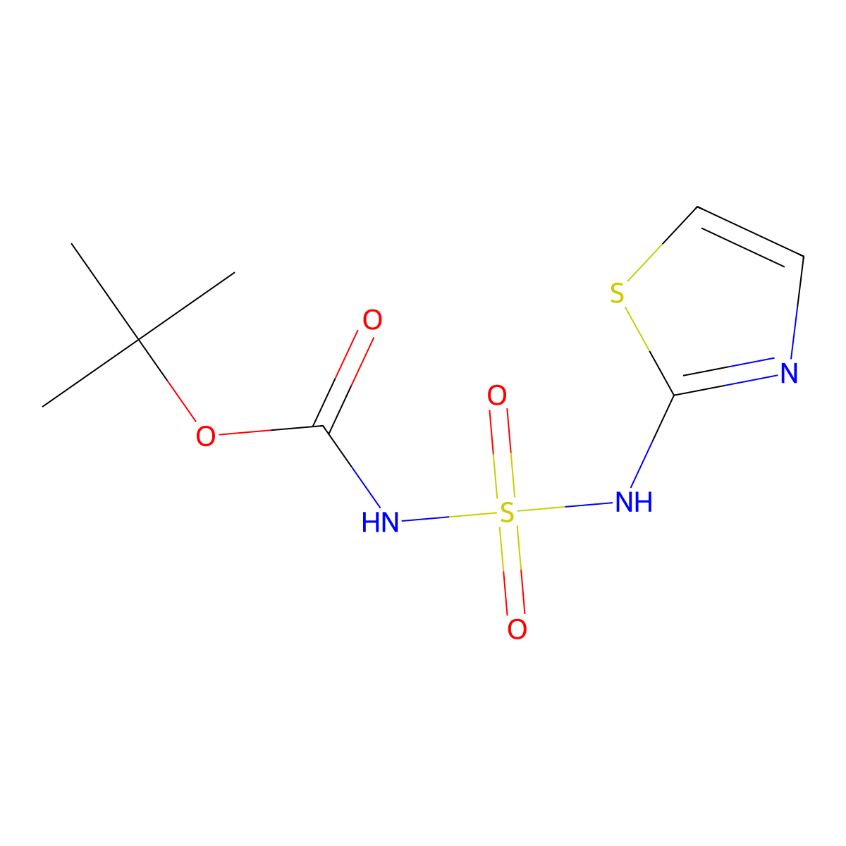 tert-butyl N-[(1,3-thiazol-2-yl)sulfamoyl]carbamate molecular structure, CAS 1017782-67-0