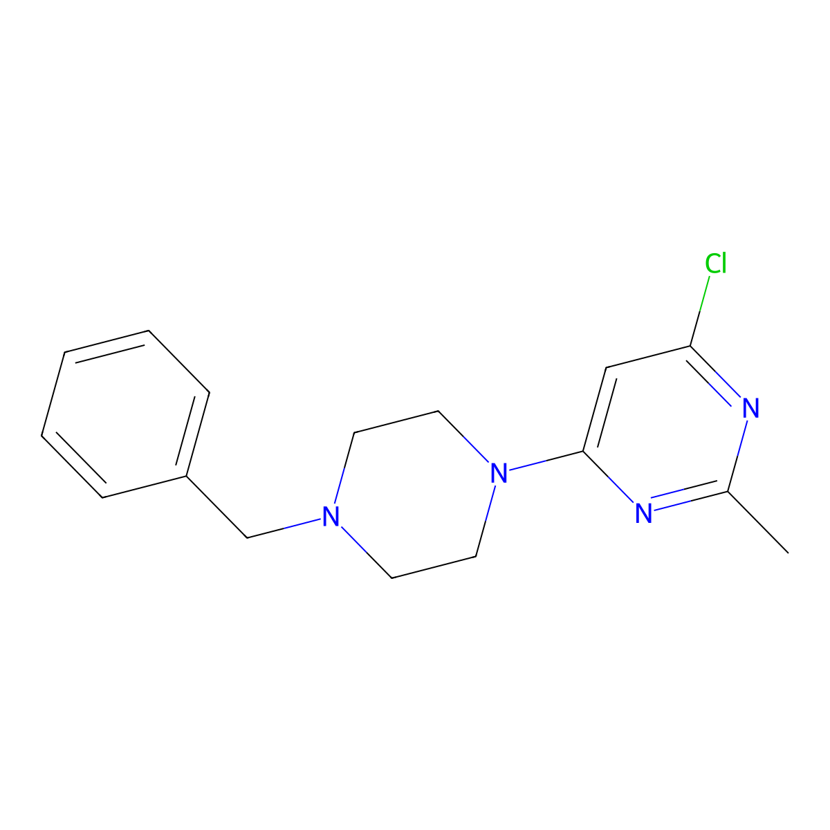 4-(4-Benzylpiperazin-1-yl)-6-chloro-2-methylpyrimidine molecular structure, CAS 1017782-74-9