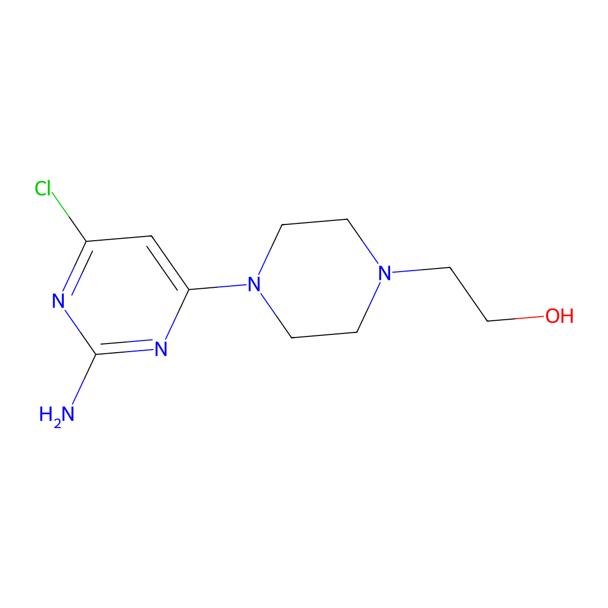 2-[4-(2-Amino-6-chloro-4-pyrimidinyl)piperazino]-1-ethanol molecular structure, CAS 1017782-76-1