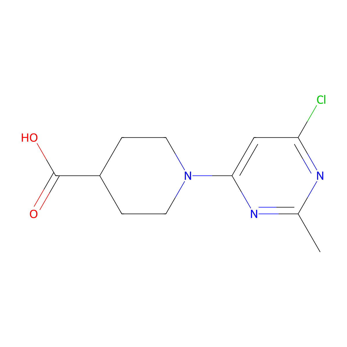 1-(6-Chloro-2-methylpyrimidin-4-yl)piperidine-4-carboxylic acid molecular structure, CAS 1017782-77-2