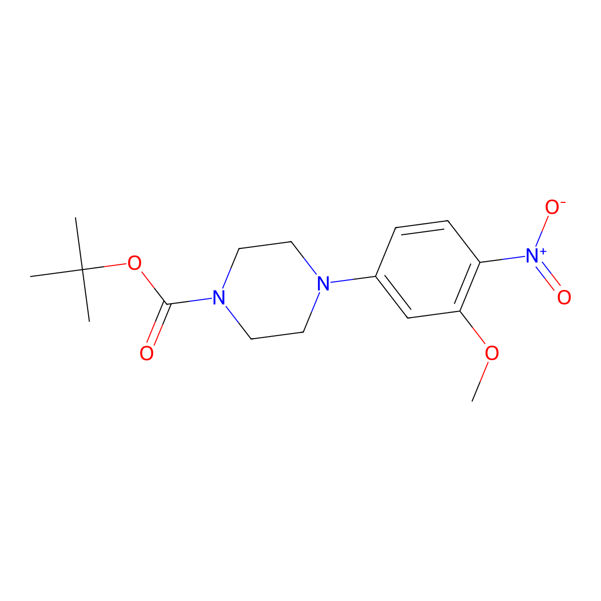 Tert-butyl 4-(3-methoxy-4-nitrophenyl)piperazine-1-carboxylate molecular structure, CAS 1017782-79-4